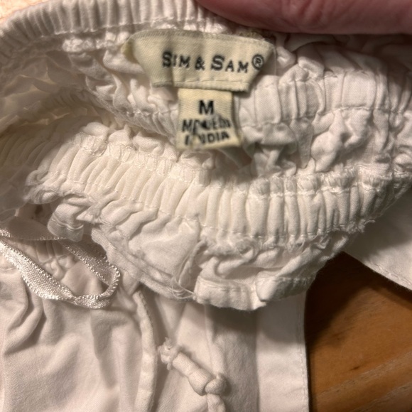 Sim & Sam White Ruffle Crop Top - Picture 2 of 2